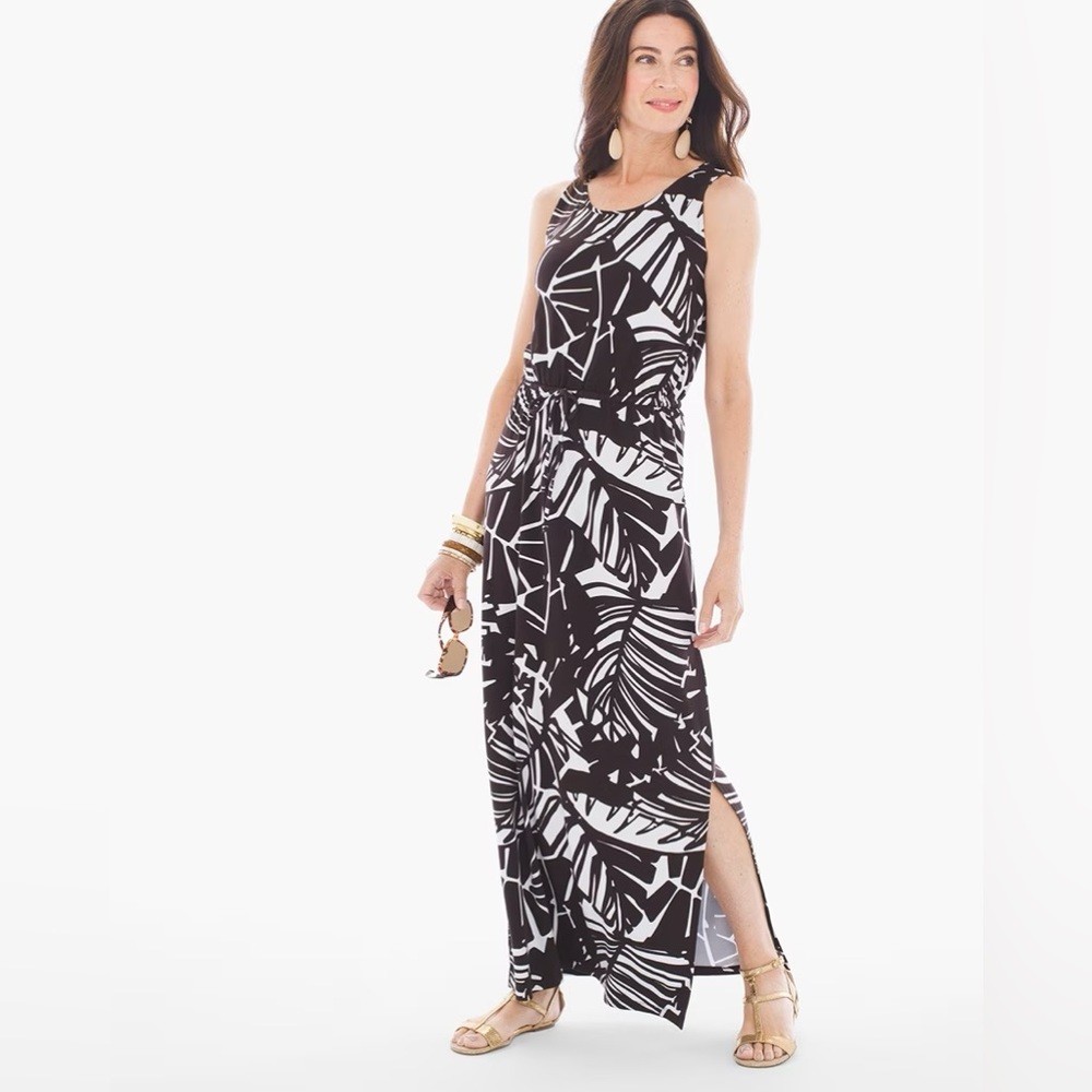 Chico’s Noelle Palm Print Maxi Dress